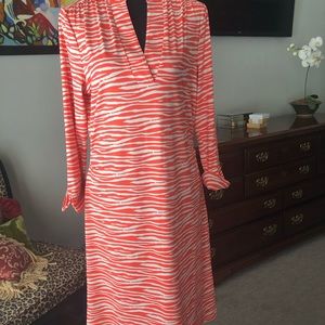 Women’s ELLIE KAY dress. Never worn. Coral and white